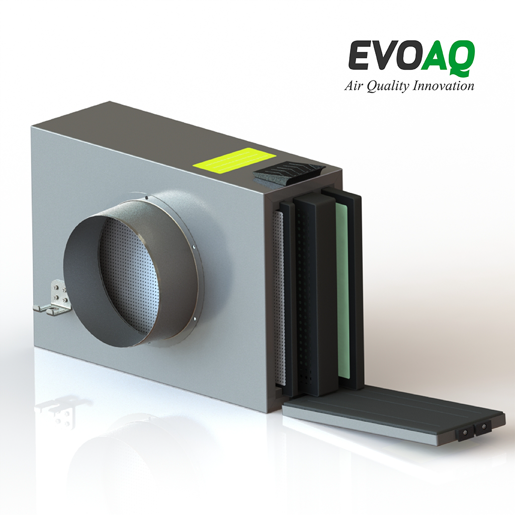 EVOAQ Air Purification Box open for filter replacement